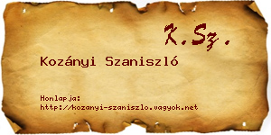 Kozányi Szaniszló névjegykártya